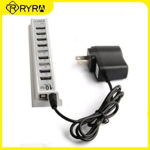 Hubs RYRA USB 2.0 Hub 10 İçinde 1 Çoklu Spitter Yüksek Hızlı Adaptör Taşınabilir Multiport Rocking İstasyonları Dizüstü Bilgisayar Ofis Ekipmanı