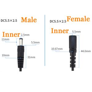 2pcs 5,5*2,1 мм 2,5 мм 4,0*1,7 мм 3,5*1,35 мм проводной кабель постоянного тока для светодиодной полоски