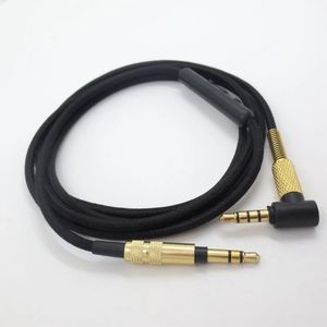 Adaptador de fone de ouvido Cabo de áudio de atualização de 3,5 mm com volume remoto de microfone em linha para Sony MDR-10R MDR-1A XB950 Z1000 MSR7 Headphones