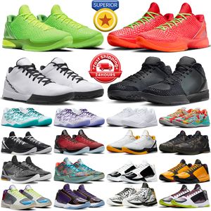 Kobe 6 Protro Mamba Erkek Basketbol Ayakkabıları Grinch Mambacita Tatlı 16 5 Yüzük Kaos Alternatif Bruce Lee Lakers Erkek Eğitmenleri Açık Havada Spor Ayakkabıları