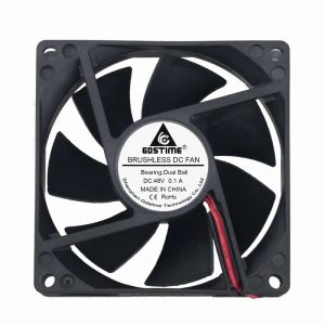 Soğutma 1 Parça GDSTIME DC 48 Volt 2pin CPU Motor Soğutucu Fan 80mm x 25mm 48V Çift Bilyalı Rulman Soğutma Fanı 80mm*80mm*25mm 8cm 8025