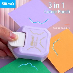 Punch Kwtrio 3in1 Mini Köşe Döşeme Yapma Köşesi Demet Makinesi Yuvarlak Köşe Kesici DIY Kağıt Kart Fotoğraf Planlayıcı Kesme Malzemeleri