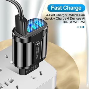 5V 5A Telefon Şarj Cihazı Adaptörü AC DC Dönüştürücü 220V - 5V Volt 4 USB Güç Kaynağı Kaynağı Hızlı bir şekilde iPhone Samsung Huawei