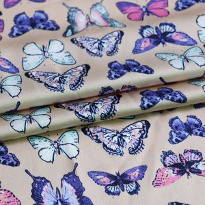 100см*150 см шаблон бабочки шелковистый атласный креп -чармеузе для платья для платья