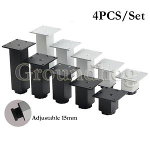 4pcs alüminyum alaşım ayarlanabilir mobilya kabini kanepe masa yatağı yatak ayakları yüksek (50-300mm) x38mm genişlik montaj vidaları