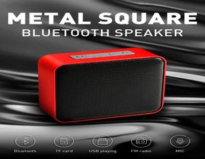 Metal Bluetooth мини -динамик беспроводной портативную звуковую коробку Stereo Subwoofer FM Radio TF USB -игрок