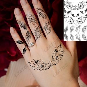Seksi tüy geçici dövmeler kadın için yetişkin gerçekçi kanatlar kelebek sahte dövme etiketi pişmiş su transferi tatoos çıkartmaları