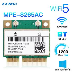 Kartlar Çift Bant 2.4G/5GHZ 8265AC Kablosuz Mini PCIE WiFi Bluetooth için 4.2 1200Mbps MCAC7265 Windows 7/8/10 802.11ac dizüstü bilgisayar için