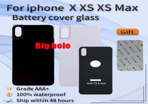 İPhone x Xs Maksimum Yüksek Kaliteli Yepyeni Orijinal Büyük Delik Pil Kapı Geri Kapak Kabuklu Sticker5594127