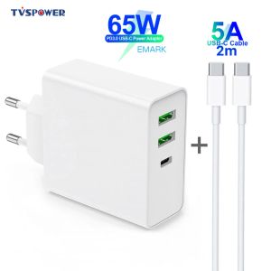 Şarj Cihazları 65W Typec USBC Güç Adaptörü, 1port PD60W QC3.0 USBC dizüstü bilgisayarlar için şarj cihazı MacBook Pro/Air iPad Pro Samsung iPhone 13 14 11