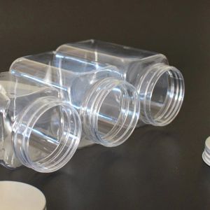 Пустое прозрачное пластиковое хранилище алюминиевая крышка круглый канистр канистр бутылка бальзам широкий рот пластиковый контейнер кухня приготовление
