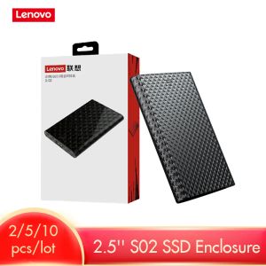 Корпус оптом Lenovo 2,5 -дюймовый SSD -коробка Внешний жесткий диск S02 SATA3.0 5 Гбит / с SSD корпуса SATA до USB 3,0 для портативного HDD 6 ТБ.