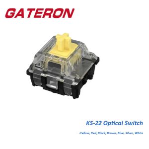 Аксессуары Gateron KS22 Оптический переключатель SMD RGB Черно -белый желтый серебряный серебряный коричневый синий DIY Линейный тактильный щелчок для механической клавиатуры