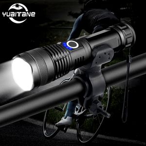 90000LM En güçlü XHP50 LED bisiklet el feneri USB Şarj Edilebilir USB Zoom Bisiklet Işığı Torçu 18650 26650 Açık bisiklet ışığı için