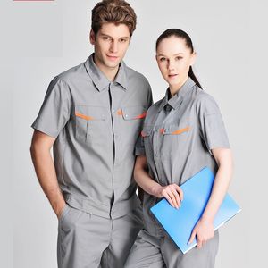 İşçi Giyim Seti Erkek/Kadın Atölye Fabrikası Üniformaları Yaz Nefes Alabilir Kısa kollu Tulun