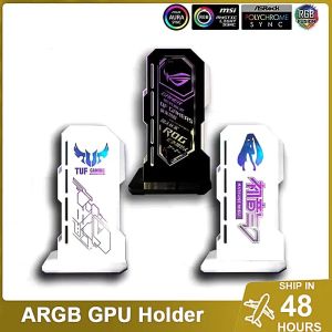 MSI/ROG/AORUS/TUF/IGAME LOGO ile SOĞUTMAK DIY Dikey GPU Tutucu LED LED LIDSTIGE ekran kartı braketi, MOD VGA Destek 5V 3PIN ARGB Aura Sync