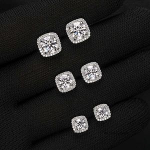 Swarovski 0.5Ct 1CT 2CT Elmas Küpe 925 STERLING Gümüş Bling Moissanit Studs Küpe Mücevher Erkekler Kadınlar Güzel Hediye 709