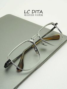AA Dita Dita Büyük Çerçeve Gözlükleri Erkekler Meydan Saf Titanyum Miyopi Saf Titanyum DTX153 Astigmatizma WC63