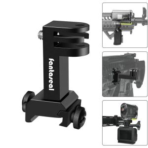 Kameralar aksiyon kamera yan silah montaj picatinny ray adaptör kiti gopro kahramanı için sony fdx hdr av tüfek tabanca karabine airsoft