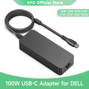 Adaptör KFD USBC PD 3.0 100W Şarj Cihazı Dell XPS 17 2IN1 9575 9500 9700 Hassas 5530 5550 Latitude 90W 65W dizüstü bilgisayar adaptörü