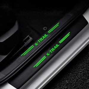 Luminous Car Door Sill Anti Kick Aufkleber-Scuff Scratch Film Aufkleber für Nissan X-Trail Logo Juke 370z Qashqai Kicks Armada Elgrand