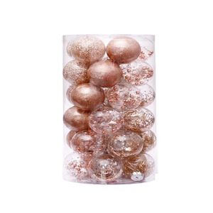 Decorações de Natal 6cm Bolas de Gold Rose Bolas de Plástico Ball Clear Ball Decoração