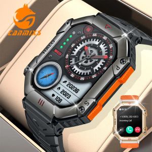 Saatler Canmixs Bluetooth Erkekler İçin Akıllı Saat Çağrısı 650mah Compass Heart Monitor Arant Saati Spor Fitness Fitness Tracker Android için Smartwatch
