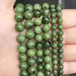 Gevşek taş taşları doğal taş boncuklar kanada jade takı yapmak için bilezik kolyesi 15 inç 6/8/10/12mm aralayıcı diy