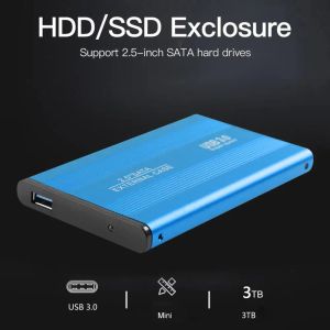 Muhafaza 2.5 inç USB 3.0 Harici HDD Muhafaza Kutusu SATA - USB 3.0 HDD Sabit Sürücü Kılıfı 5Gbps Alüminyum SSD Kutu Desteği Dizüstü bilgisayar için 3 TB