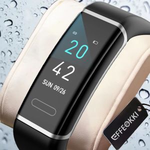 Saatler Effeokki akıllı saat grubu Bluetooth su geçirmez kalp atış hızı uyku monitörü fitness izleyici spor akıllı bileklik womem xiomi watch