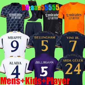 23 24 25 MBAPPE Bellingham Reals Madrids Soccer Jerseys Sets Y-3 Kids Kit 2023 2024 Home Away Third Camiseta Rodrygo Vini Jr Plus Purple Black Orange Y3 Футбольная рубашка