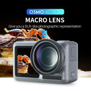 Aksesuarlar 15x Makro Büyüteç DJI OSMO Action 15 kez lens OSMO Spor Kamera Makro Lens Büyütme Filtre Aksesuarları Kapat