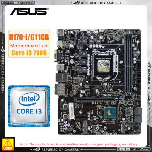 Anakartlar ASUS H170I/G11CB +I3 7100 CPU LGA 1151 Anakart Kiti DDR4X2 32GB Intel H170 Anakart USB3.0 Mikro ATX