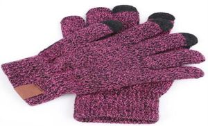 6 цветов вязаные перчатки мужчина женщина Сплошная зима теплое портативная перчатка на открытом воздухе Sports Five Fingers Touch Scence Перчатки для iPhone 12 P9214643