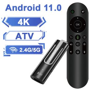 BOX transpeed ATV Android11 TV Stick AmLogic S905Y4 com aplicativos de TV Dual WiFi 4K 3d Bt5.0 com Voice Assistant 2GB DDR4 Player