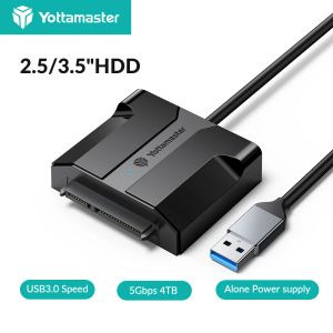 Gabinete Yottamaste USB para SATA Adaptador USB3.0 para SATA 3 Drive Drive Adapter Converter para 2,5 polegadas SSD HDD Suporte