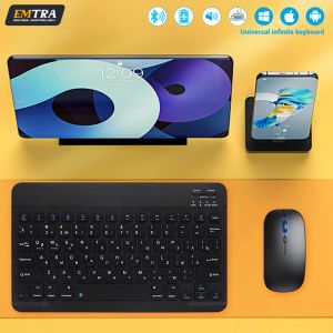 Combos Emtra Mini Bluetooth Беспроводная клавишная мышь для таблетки Samsung Xiaomi Huawei для iPad Air 5 6 Pro 12 9 Tablet Complepe Ноутбук ноутбук
