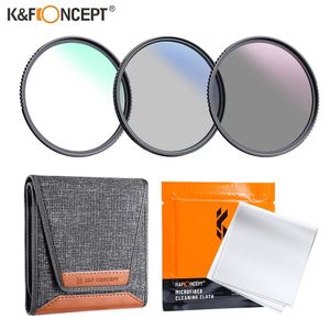 K F Konsept Netural Yoğunluk ND4 MCUV CPL Kamera Filtre Kiti 4982mm Dairesel Polarizör Lens Setleri Torba 240327