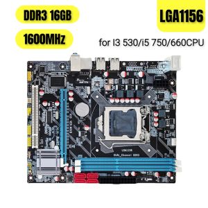 Материнские платы LGA1156 Материнская плата компьютера 16 ГБ ОЗУ DDR3 память ATX Mainboard 1600 МГц 4 SATA USB2.0 Двойной канал для i3 530/i5 750/660cpu