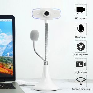 Webcams LED HD Webcam Masontop Mikrofon Dikey Kamera Çalışması Ev Telekamera Video Toplantısı USB Web Cam Bilgisayar PC Dizüstü Bilgisayar 20ar için