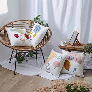 Dekoratif atış yastığı kapakları 18x18 inç kare keten yumuşak beyaz modern boho yastık kapakları kanepe kanepe oturma odası ev dekor