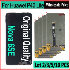 Toptan 2/3/5/10 parça/lot lcd Huawei P40 Lite LCD ekran Nova 6se ekran için dokunmatik ekran dijitalleştirici düzeneği