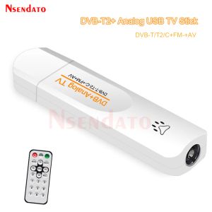 Kutu DVBT2/T/C FM PVR Analog USB TV Çubuk Tuner Dongle Pal/NTSC/SECAM Antenli Uzaktan Kumanda DVB T2 TV Alıcı Windows için