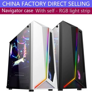 Towers China Factory Direct Share, Computer Cecodent Computer с RGB -светодиодной полосой, ATX,, ITX, 7 слотов PCI, USB 2.0/3.0 Gamer PC Gamer