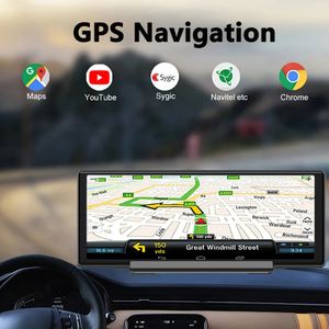 10,26 дюйма 4G Dash Cam Зеркало Android 10 GPS FHD 1080p DVR CarPlay/Android Auto Live Remote Park Monitor Wi -Fi Bluetooth