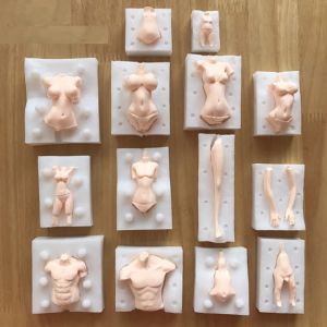 Molde de silicone humano 3D para açúcar, fondant, argila de polímero, fabricação de sabão, resina epóxi, fabricação de bonecas, projetos de criação, vela