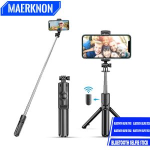 Палочки Bluetooth Selfie Stick Pertable Pertable Extendable Streats Stand с беспроводным удаленным 360 ° стабилизатор вращения для всего мобильного телефона