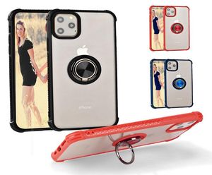 Для iPhone 11 Pro Max XS XR X 8 Plus Chare Case Clear Tpu Bumper PC Hard Back Cover Magnetic Ring Holder4026365