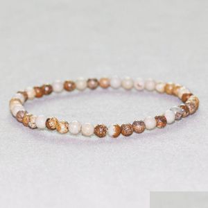 Boncuklu MG0031 Toptan Doğal Resim Jasper Bilezik 4 Mm Mini Taş Takı Kadınlar İçin Modaya Taş Enerji Dalgalanma Teslimat Bracel Dhrrf