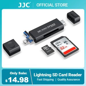 Okuyucular JJC USB 3.0 SD/ MicroSD Bellek Kartı Okuyucu Adaptörü USB 2.0 Typea/ Lightning/ USB 3.0 TYPEC IPhone MacBook dizüstü bilgisayar için